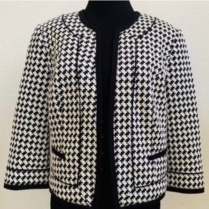 White House Black Market Houndstooth Jacket Sz 10